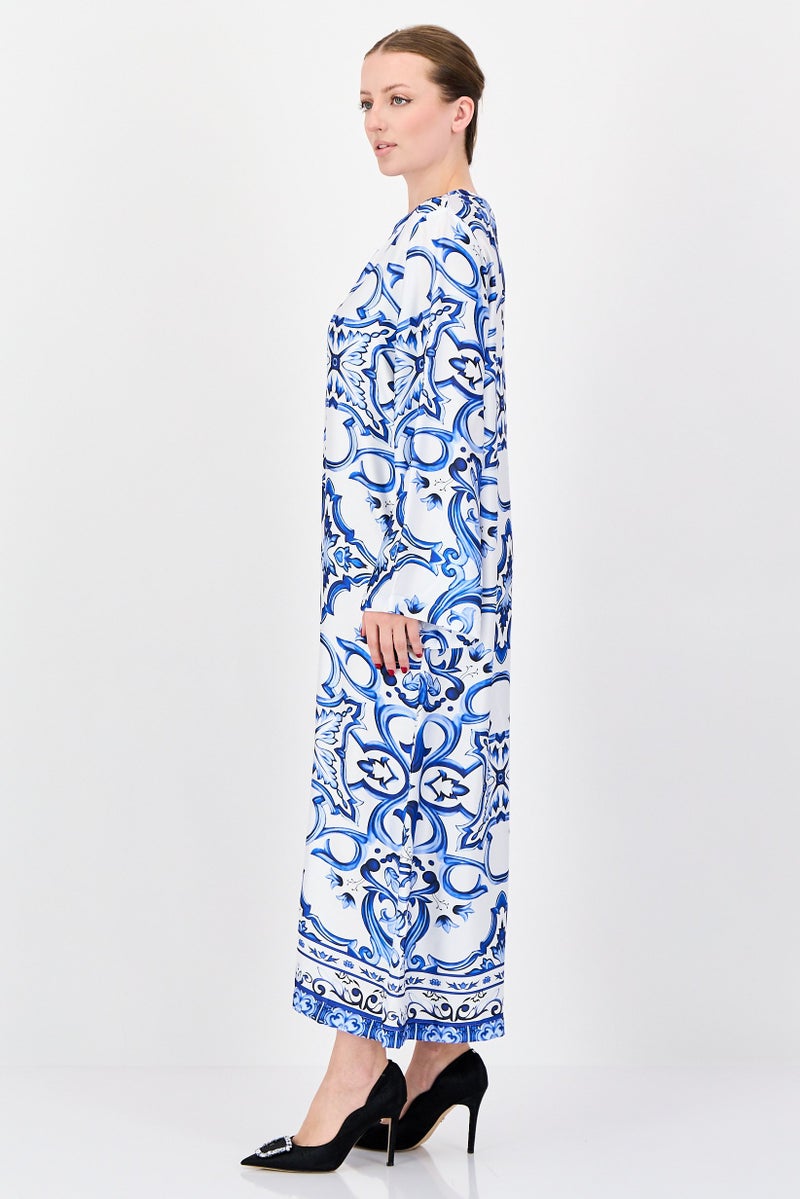 bebe Women Allover Print Maxi Dress, Multicolor - Image 3